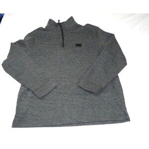 Karl Lagerfeld Paris 1/4 Quarter Zip Pullover Gray Sweater Jacket Men's Large
